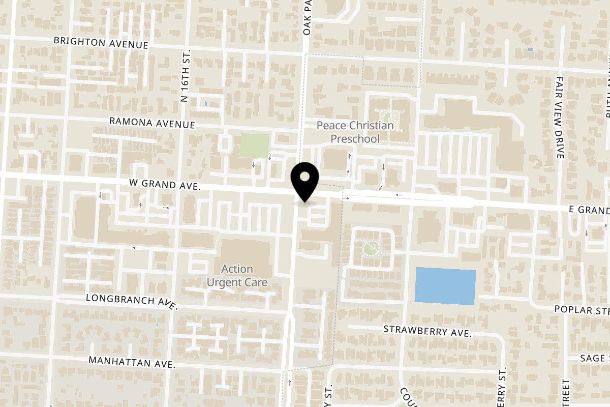 Map showing the location of Doughboys Pizzeria on 1800 E Grand Ave in Grover Beach